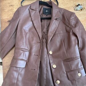 7 for all mankind Brown Leather Women's Jacket